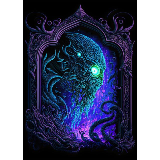 

Cthulhu Mythos Abstract Outer God Prints Poster Canvas Painting Modern Wall Art Pictures for Living Room Bedroom Home Decoration 21x30cm No Framed