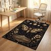 Golden Mandala Theme Soft Crystal Velvet Rug Custom Name & Text Print Non Slip Floor Rug for Bedroom Living Room
