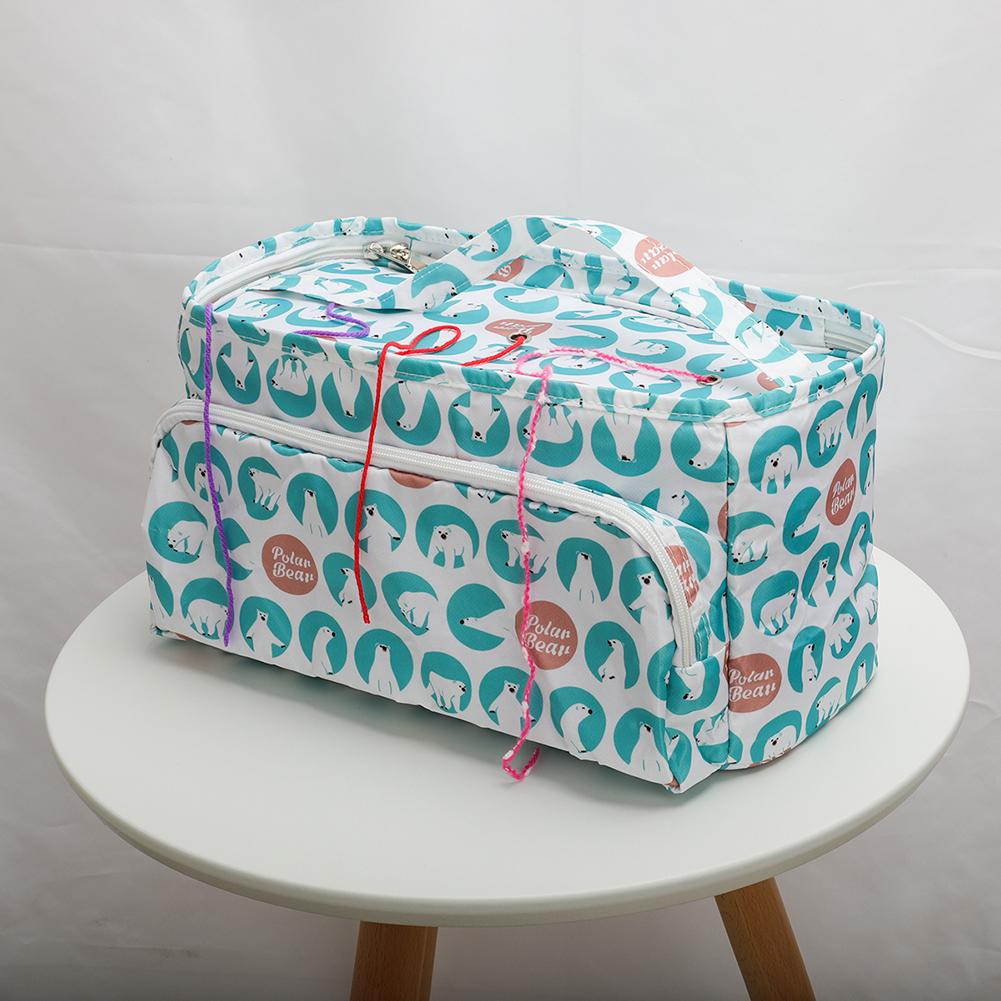 Oxford Cloth Knitting Storage Bag Multi-functional Printing DIY Needlework Knitting Needles Tool Sewing Holder Organizer
