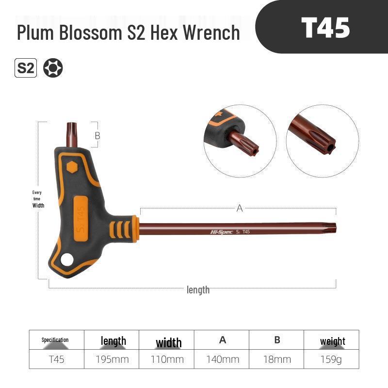 Torx Hex Key Set: L-Shaped Six-Point Wrenches