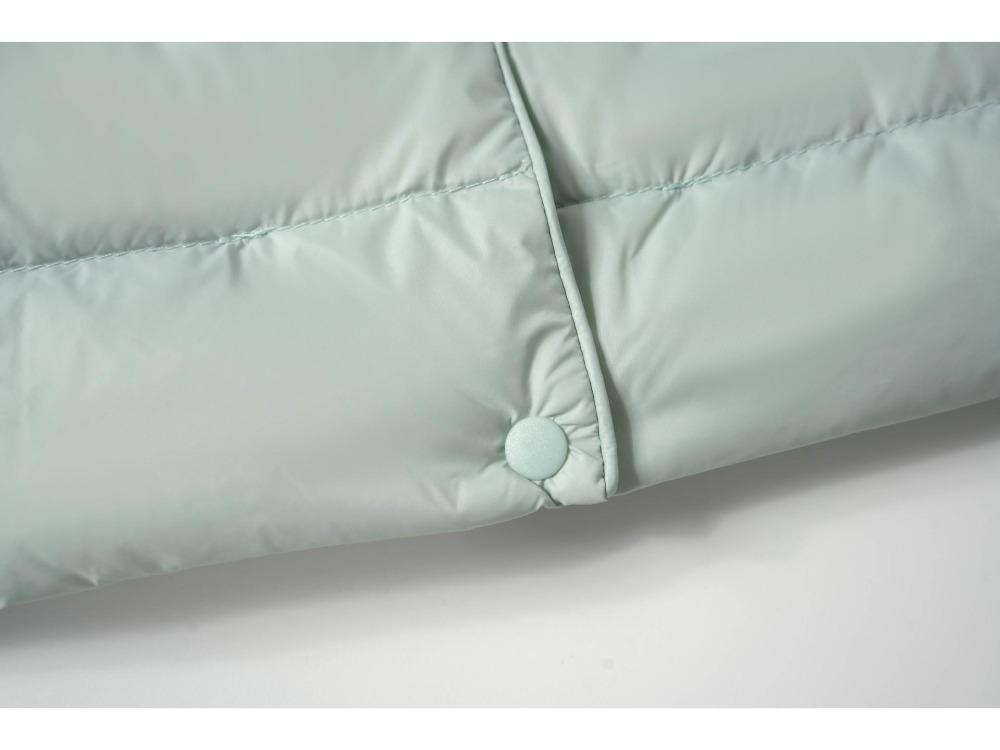 Women's Warm Down Liner Jacket Solid Color Long Sleeve Round Neck Short Style for Autumn Winter