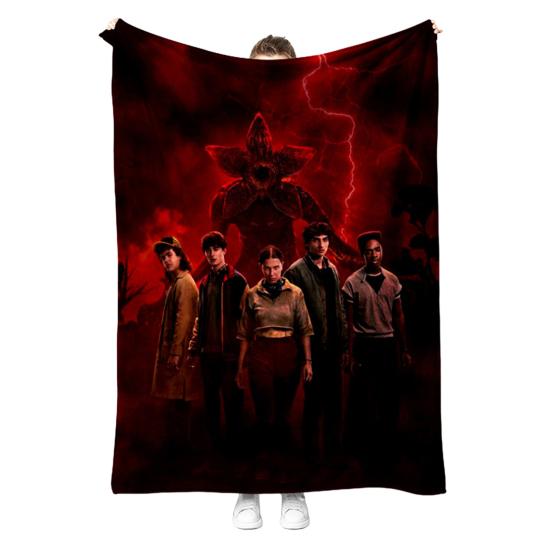 Stranger 5 Throw Blanket Soft Cozy Flannel Wrap Blanket Machine Washable Sofa Throw Blanket for Adults Kids Fans Bed Couch