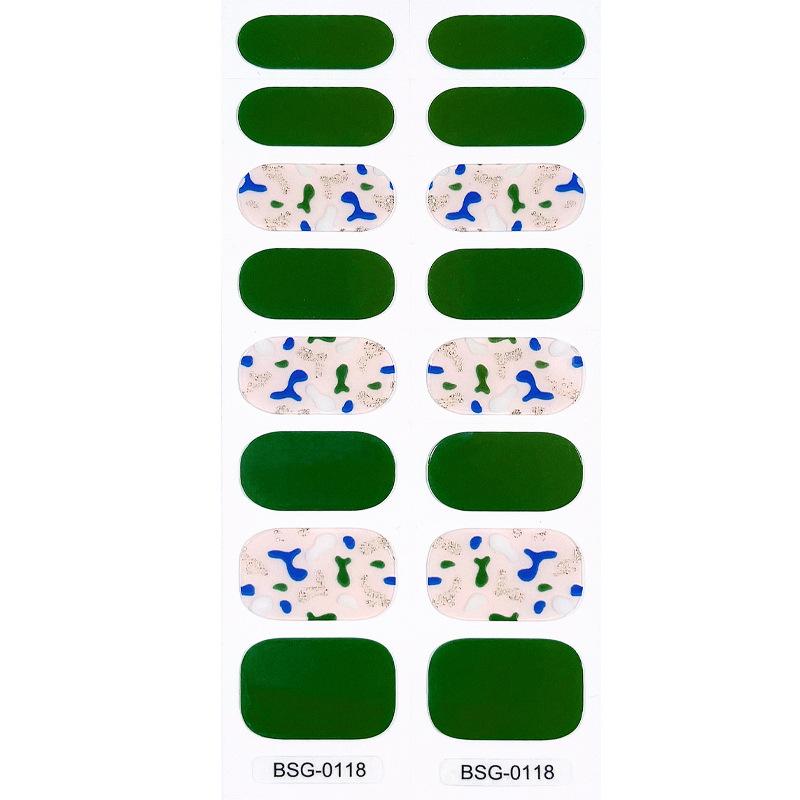 Gel Nail Sticker New Gold Color Semi-baked Nail Sticker Decoration