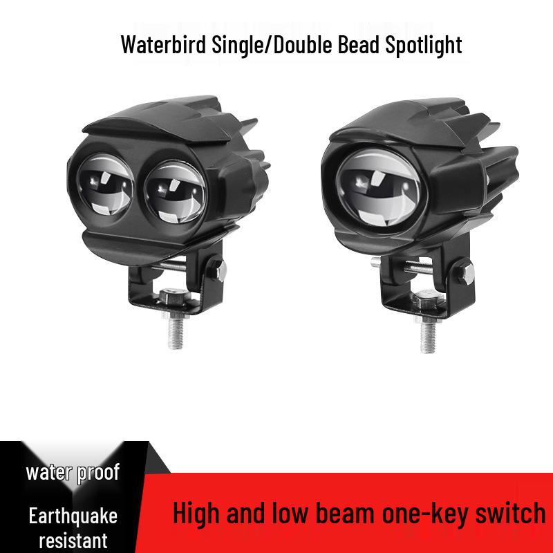 Dual Color 80V LED Headlight for Motorcycles: Super Bright High/Low Beam In White/Yellow