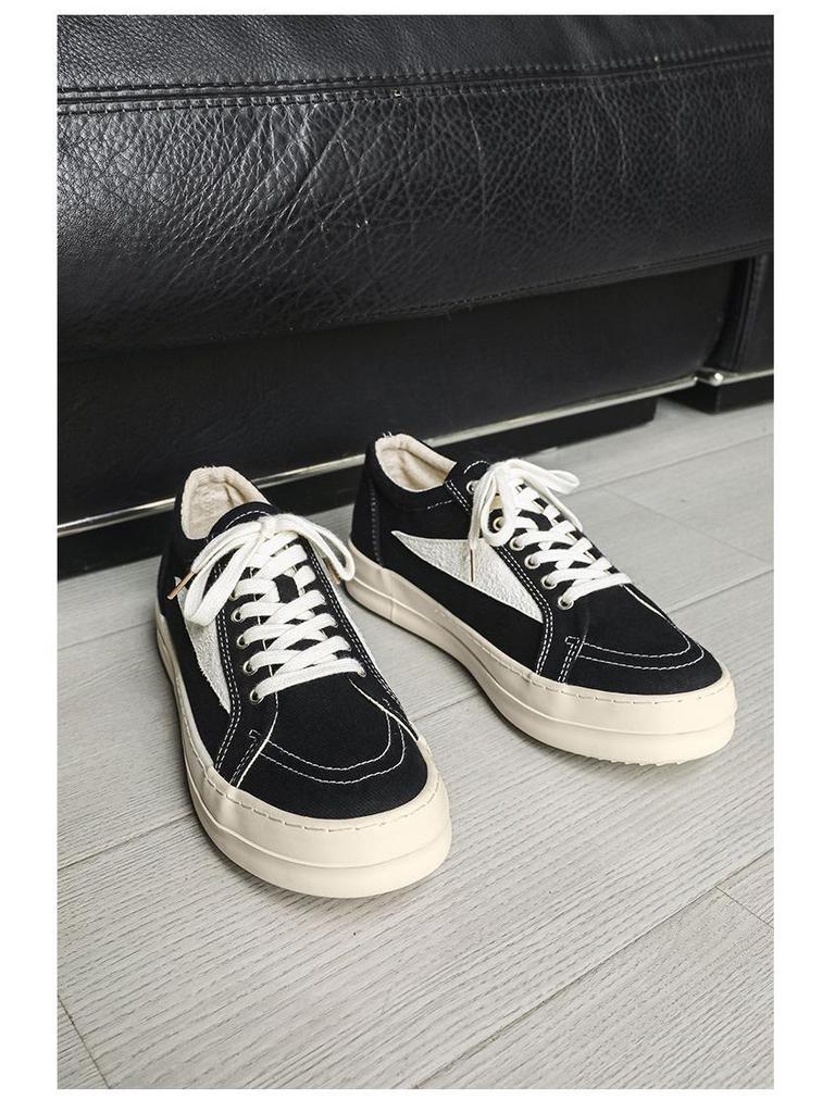 Nischen Herren Retro Style Canvas Sneaker - Invertiertes Dreieck, Dicksohlige, Frühling Höhenverstärkung, Vielseitige Casual Sportschuhe