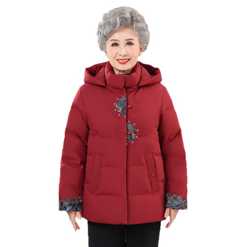 Festlicher Wintermantel 2025: Dicke Baumwollwattierte Jacke für Omas im chinesischen Stil