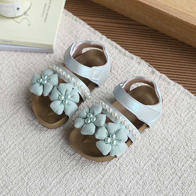 Girl Summer Sandal Princess Sweet Flower Children Causal Shoes Kids Wedding Party Toddler Non-slip Sandals for Walking