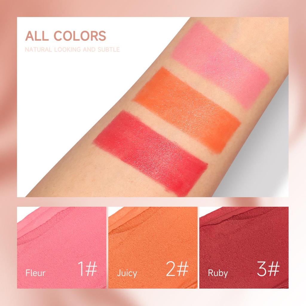Multifunctional Blush Stick Large Capacity Face Eye Lip Natural Nude Makeup Trim & Brighten Solid Blush Stick Blush Cream Women Makeup