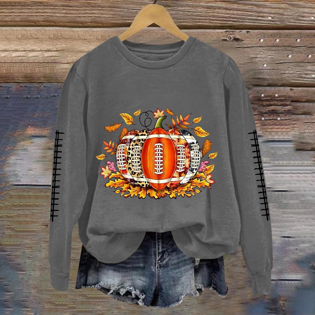 Damen Modischer Und Lässiger Langärmliger Bedruckter Rundhals Sportbekleidung Pullover, Slim Fit T-Shirt Oberteil