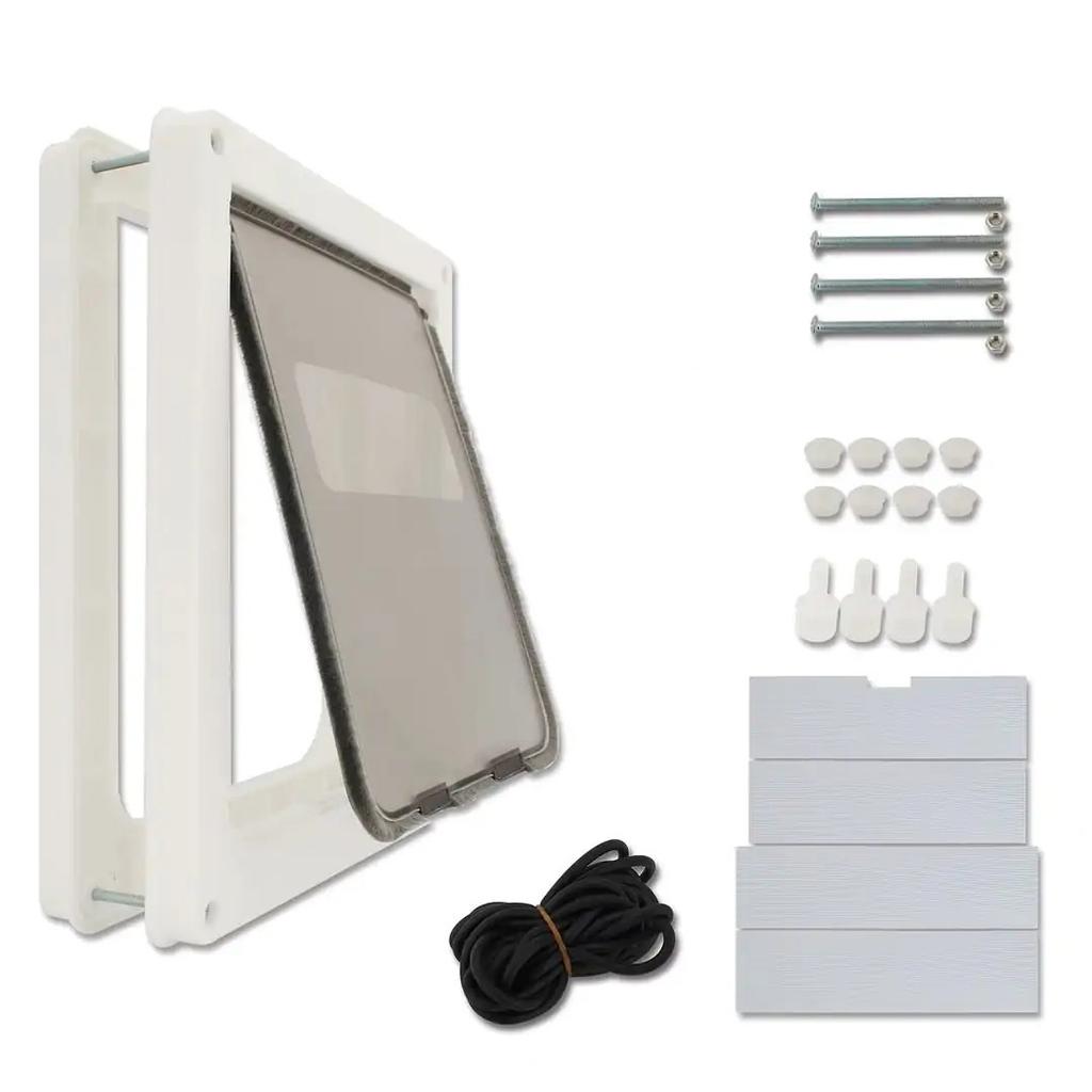 Dog Cat Flap Door Lock Security Flap Door For Dog Cat Kitten Cat Puppy Safety Gate ABS Plastic Large Pet Supplies