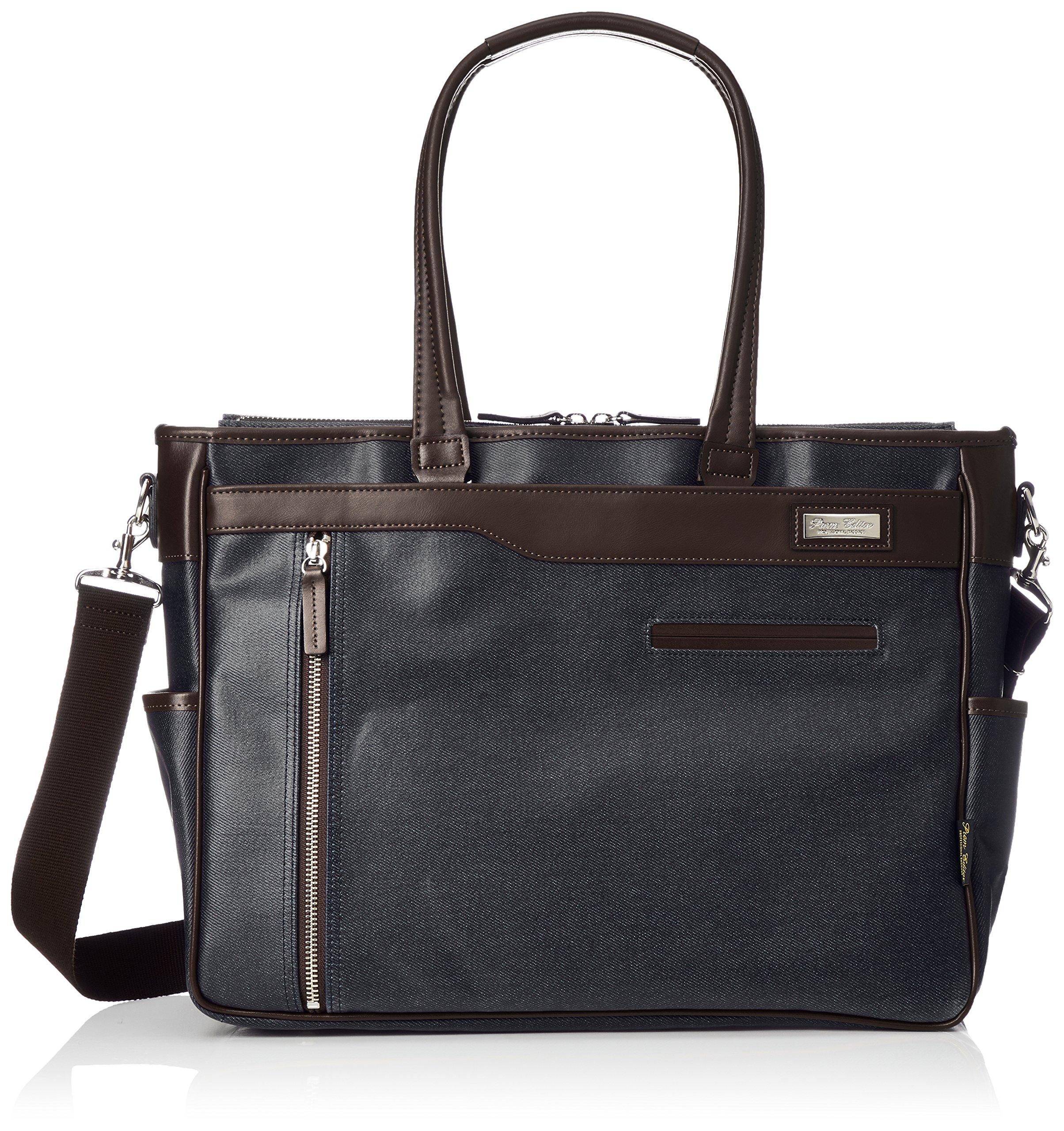 Sac fourre-tout en denim enduit 2 voies léger format A4 grande capacité fabriqué au Japon noir [Prem Editor] (Sac Toyooka)