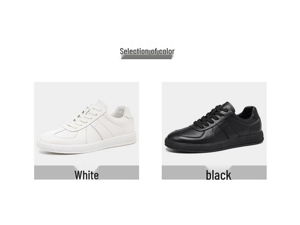 Men's German Training Shoes - 2025 Autumn Collection: Genuine Leather, Versatile & Fashionable White Casual Sneakers