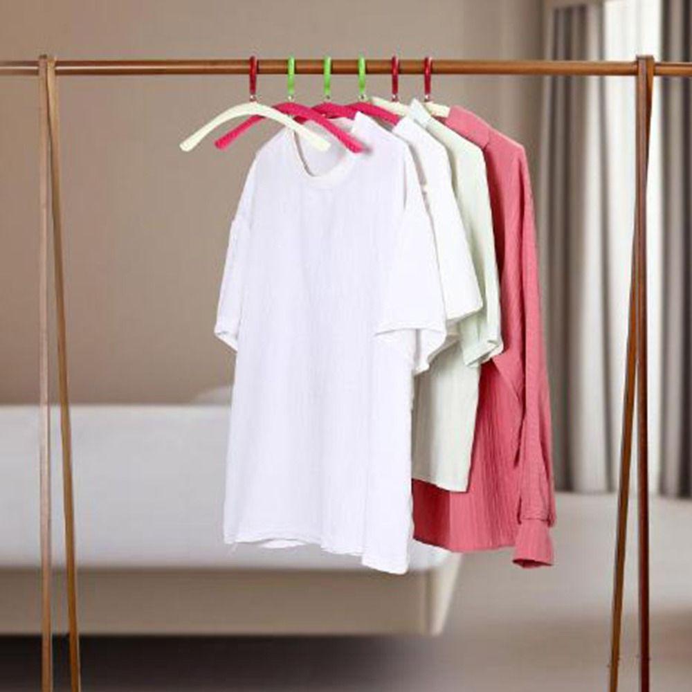 10Pcs Dopamine Clothes Drying Rack Anti-Slip Clothes Holders Folding Clothes Hangers  Travel