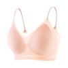 Summer ice silk seamless D ultra-thin fixed cup soft support underwear small chest gathering naked bra ice breathable
