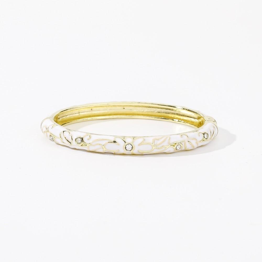 Enamel Vintage Cloisonne Bangle Traditional Women's Hand Bracelet Chinese Flower Bangle  Ladies