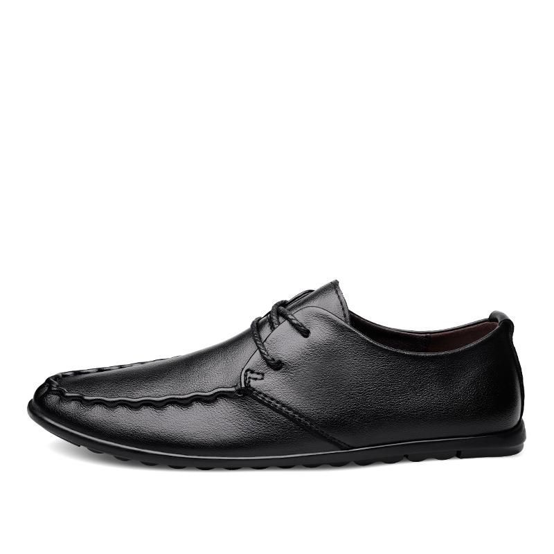 

Модные мужские туфли из натуральной кожи Минималистичный и удобный стиль Офисные туфли для вождения Повседневные деловые вечерние Высококачественные туфли для взрослых Новые 46 чёрный
