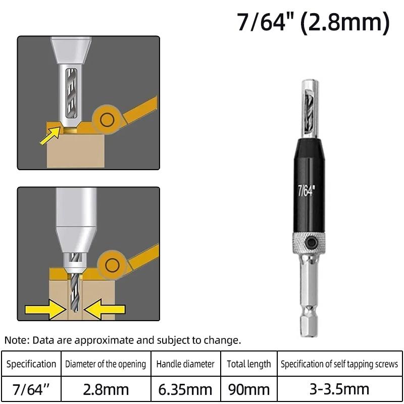 Self-Centering Hinge Twist Drill Bits HSS Different Sizes Window Doors Screw Hole Saw Woodworking Reaming Cabinet Tool