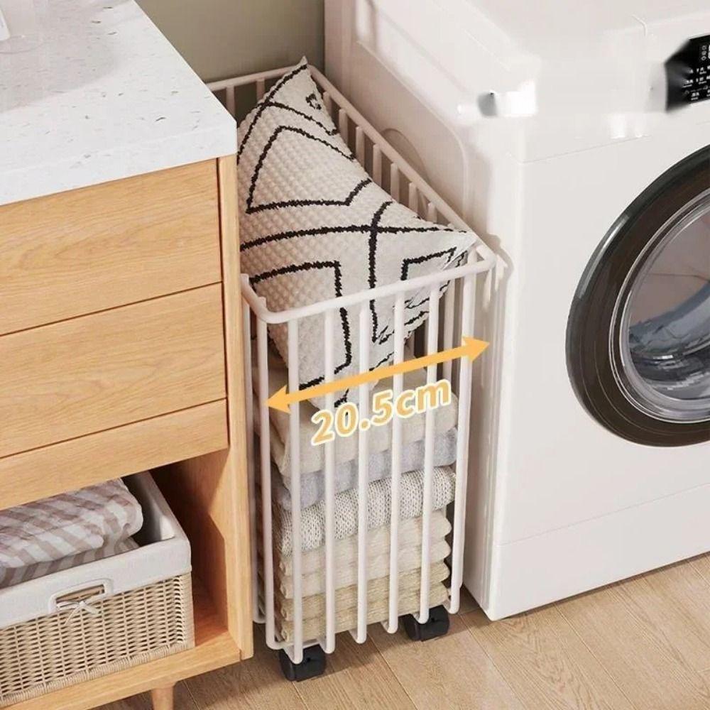 Wheel Laundry Basket Portable Laundry Hamper Durable Dirty Clothes Bucket Bathroom