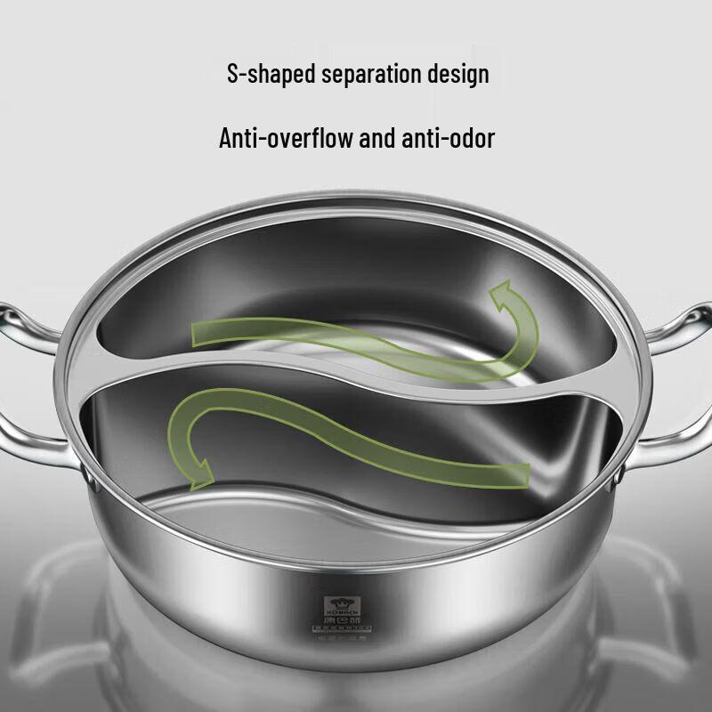 304 Stainless Steel Divided Hot Pot
