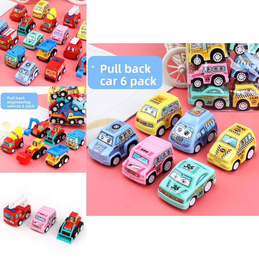 Childrens Pull Back Fire Truck And Engineering Vehicle Set With Cartoon Animal Design For Boys Playroom