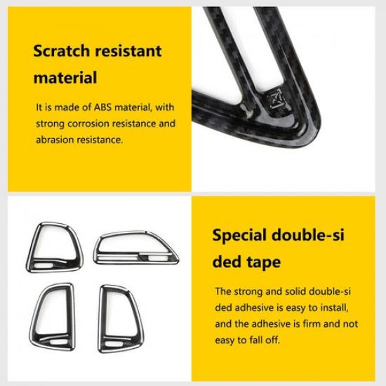 4pcs Carbon Fiber Air Vent Cover AC Outlet Trim Kit for Dodge Challenger 2015-23