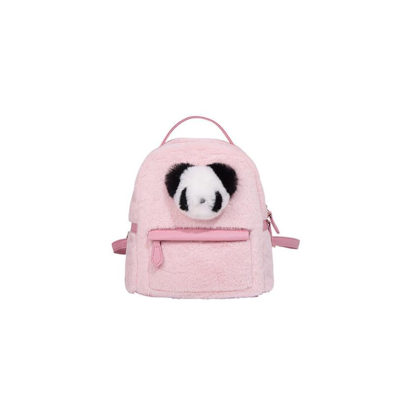 Cute Japanese Cartoon Student Plush Backpack Panda Shoulder Bag Soft Bunny Bookbag розовый