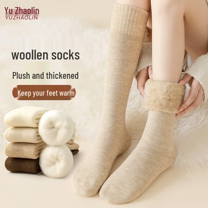 Women s Thickened Thermal Wool Calf Socks (2-Pair Pack) One Size