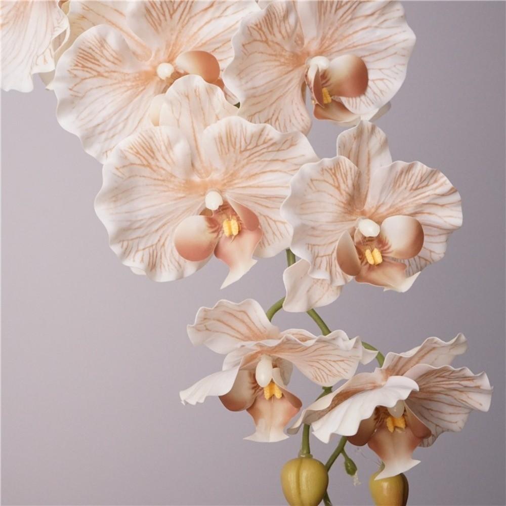 Real Touch Fake Phalaenopsis Flower 9-Heads Silk Phalaenopsis Orchid  Wedding Decoration