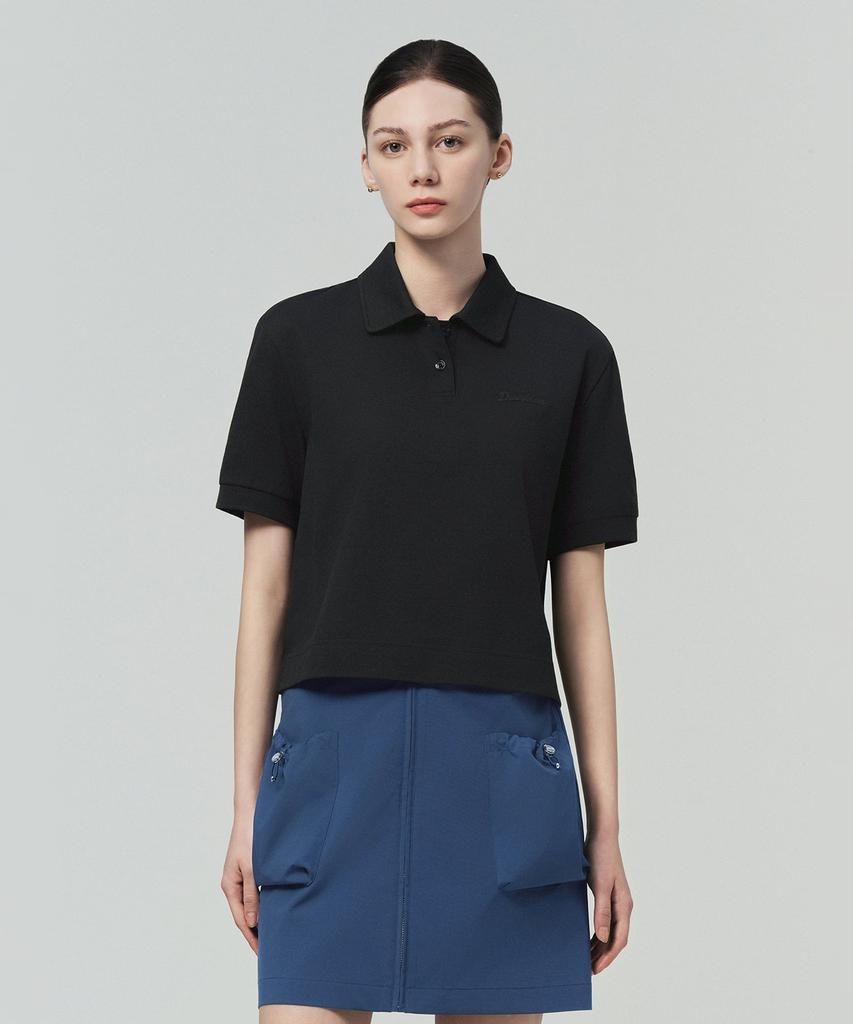 DUVETICA Nerte (Black) (Women'S Short-Sleeve Polo Shirt)