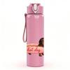 1PC Dachshund Dog Heart Balloon 750ml Color Plastic Sports Water Bottle Leakproof Flip Straw Lid Suitable for Sports Office Home Use