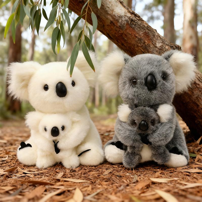 28cm Mother And Child Koalas Plush Toys Exquisite Realistic Simulation Animal Dolls Cute Desktop Decorative Item Gift For Friend