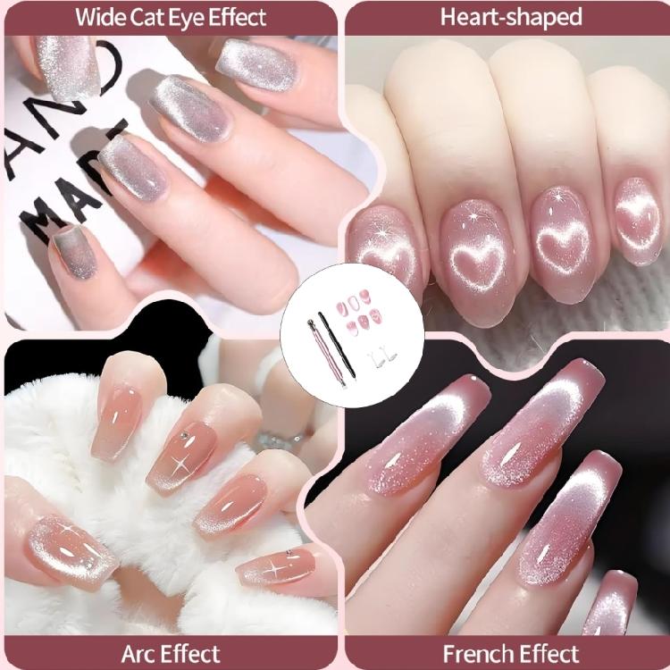 6Pcs Cats Eye Magnet for Nail Double-Head Nail Magnetic Stick Cats Eye Nail Magnet Tool Set for Cats Eye Gel Polish