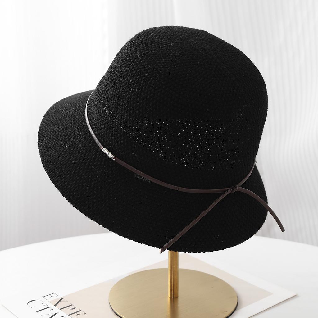 French Elegant Bow Knitted Fisherman's Hat Children's Spring and Autumn Fashion Casual Small Brim Hat Sunscreen Sun Hat Tide