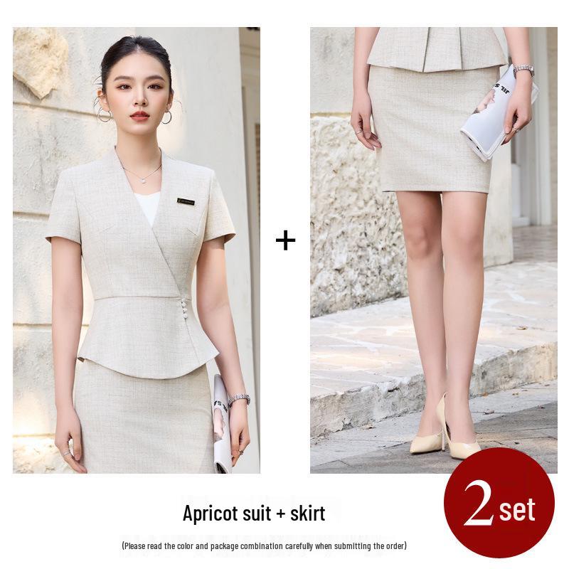 Women's 2026 Summer Fashion Slim Fit Professional Formal Blazer & Skirt Set