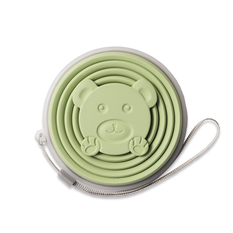 Folding Silica Gel Cup Creative Outdoor Travel Silicone Bear Water Cup Ultra-Thin Telescopic Cup