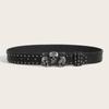 Adjustable Skull Wide Waistband Y2K Skeleton Fingers Belt Vintage Black Rivet Belt  Ornament