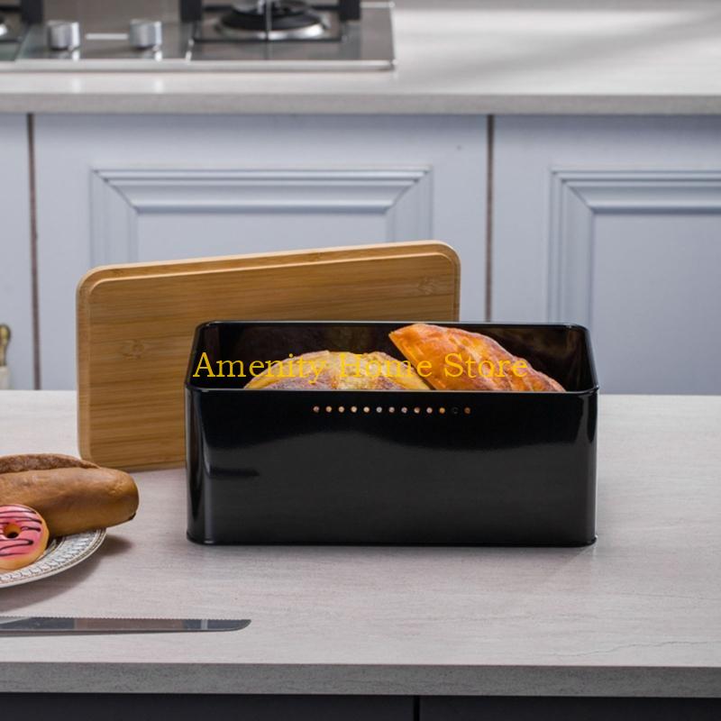 F26C Bread Storage Box Metal Bread Cases Bread Loaf Storage Container
