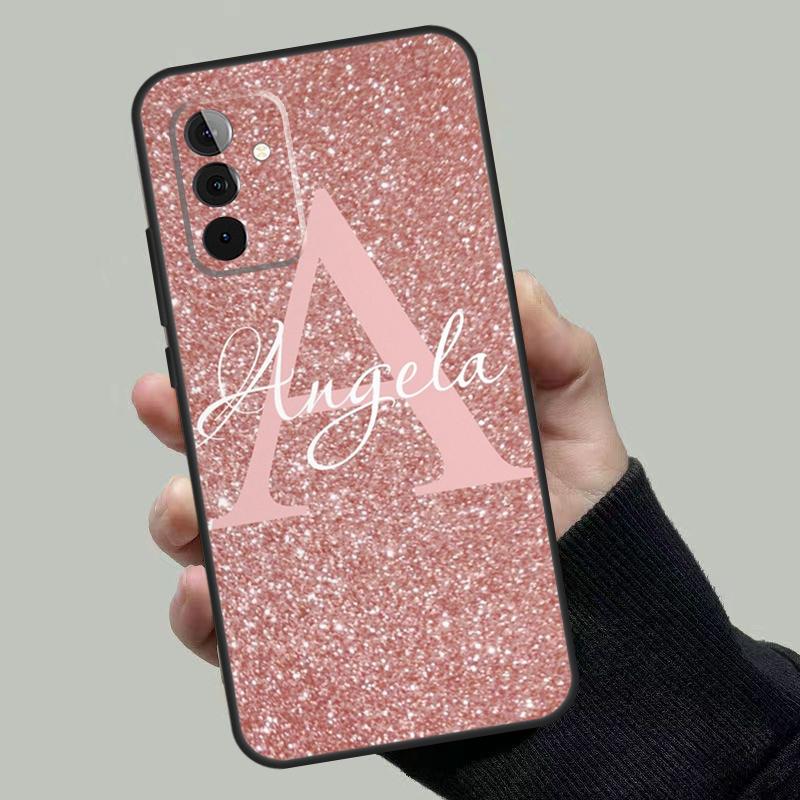 Personalised Name Initial Marble Case For Samsung Galaxy A54 A53 A52 A34 A32 A72 A13 A23 A14 A33 A12 A22 A71 A51 Phone Cover