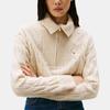 Tommy Hilfiger Solid Color Half-Zip Long Sleeve Polo Sweater Women sweater WW0WW46425-ADK