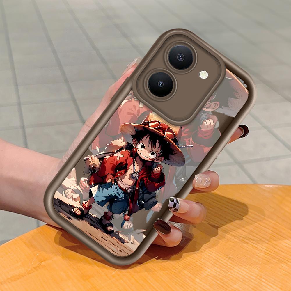 

Мягкий силиконовый квадратный чехол с рисунком лестницы для телефона, полное покрытие, противоударный защитный резиновый чехол для камеры для Vivo Vivo Y20I коричневый