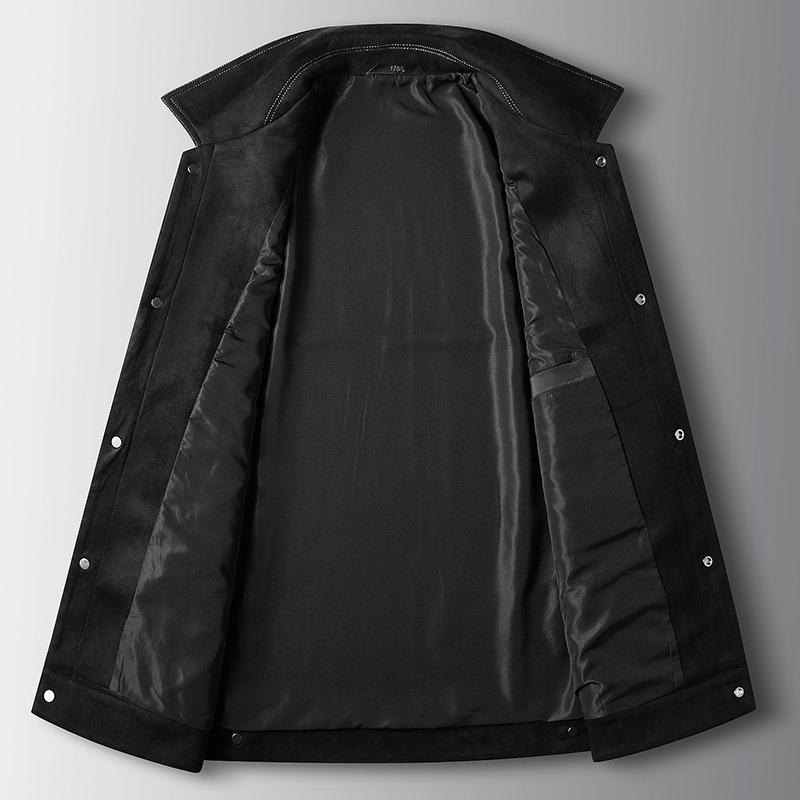 Herrenjacke Herbst und Winter Jung und Mittelalterlich Wildleder Mikro-weite Version Ming Ji Linie Werkzeug Casual Trendmantel