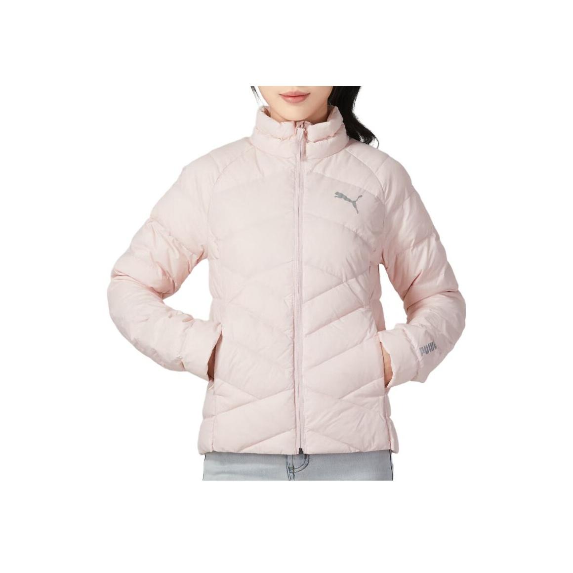 

Puma Однотонный удобный спортивный повседневный теплый пуховик с воротником-стойкой для женщин, верхняя одежда, розовый 846297-36 S