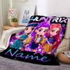 Customiz Name Personality Kpop Demon Hunters  Blanket Soft &Warm Sofa Office Bed Travel Lunch Break Blanket, Gift Suitable All Seasons
