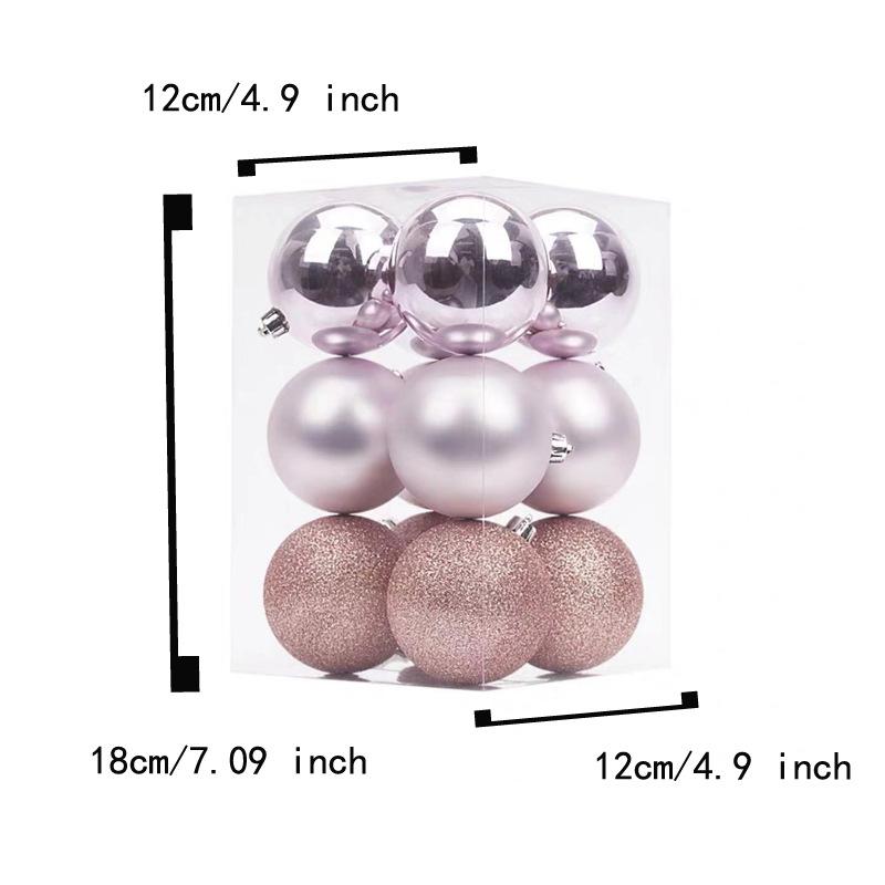12Pcs/Box 6/8CM Mini Christmas Ball Ornaments Decorations for Xmas Tree Balls Christmas Hanging Balls for Holiday Wedding Party