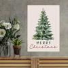 Frameless Christmas Tree Canvas Print - Modern Retro Wall Art for Office, Bedroom & Living Room