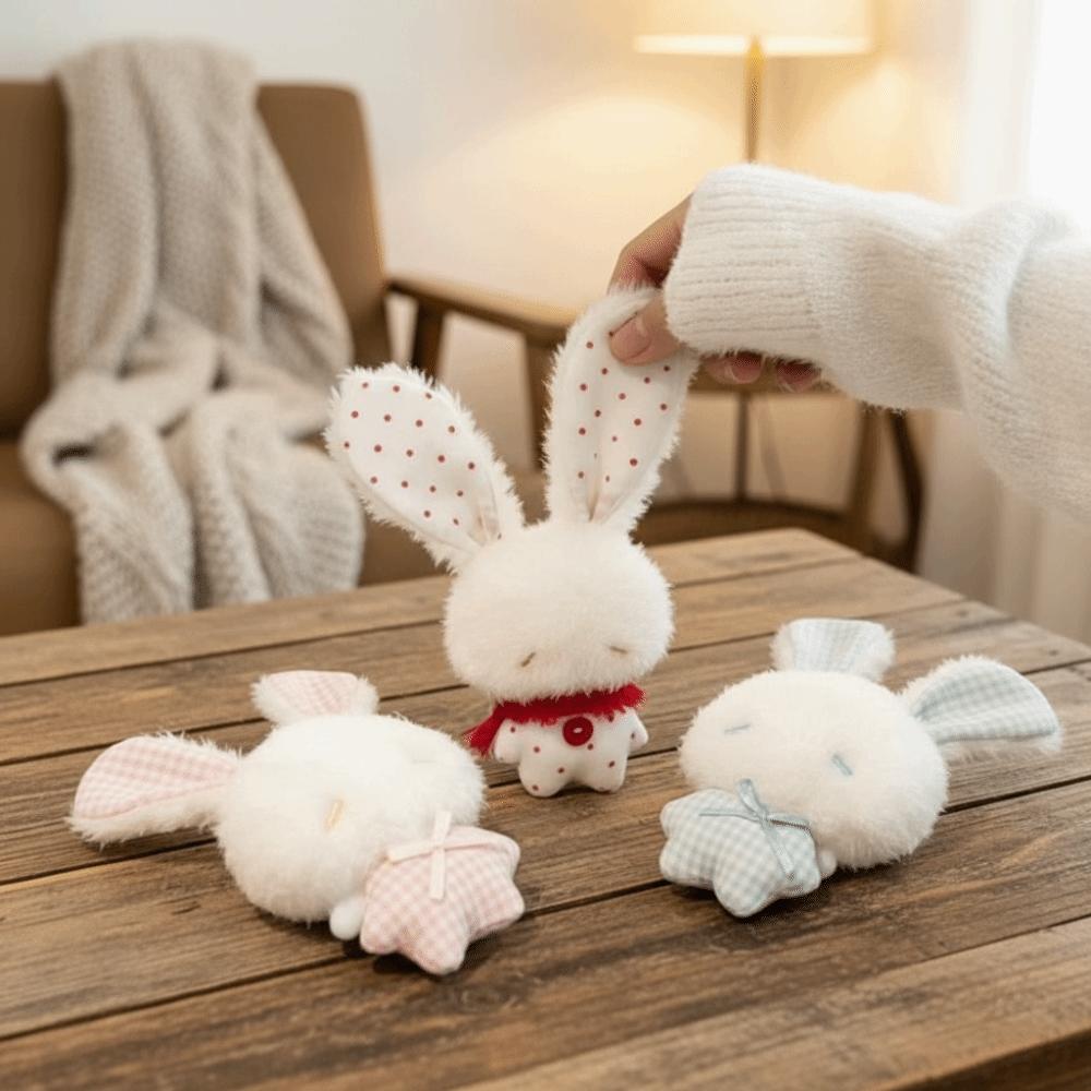 Soft Stuffed Rabbit Doll Pendant Long Ear Stuffed Bag Charm Cartoon Backpack Pendant Backpack