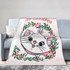 Hello Christmas Marie Aristocats Xmas Gift Blanket Fleece Winter  Breathable Lightweight Thin Throw Blanket for Home Couch Quilt
