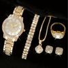 Ladies Cornucopia Diamond Watch Set Bracelet Accessories Fashion Quartz European Beautiful Women Watch Set