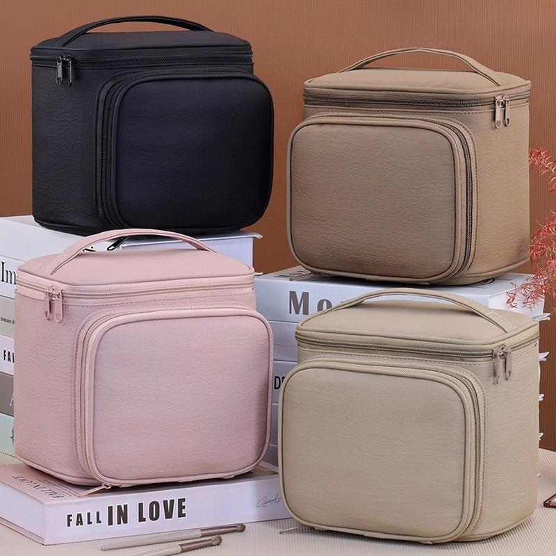 New PU Leather Multi Layer Makeup Bag Large Capacity Cosmetic Bags Luxury Cosmetics Organizer Women's Travel Essentials