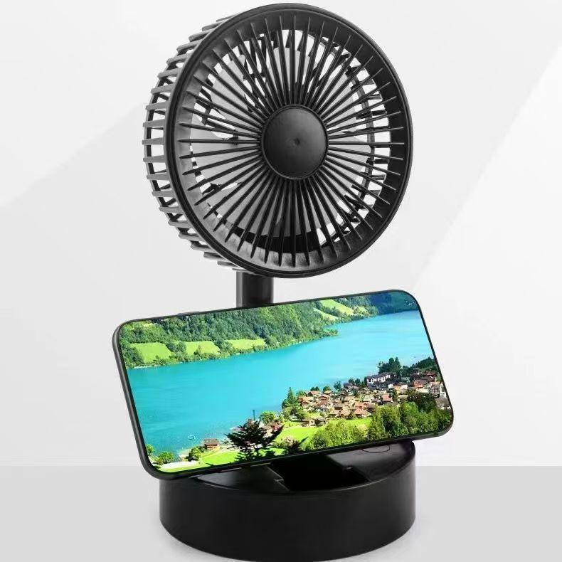 Portable Multi-Functional Folding Fan: Silent, Rechargeable, High Wind Power, Retractable